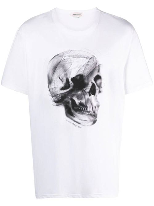 T-shirt con stampa da uomo. Alexander McQueen | 776326QTAAV0909